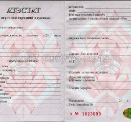 Аттестат о Полном Среднем Образовании Беларуси 2023г во Владивостоке