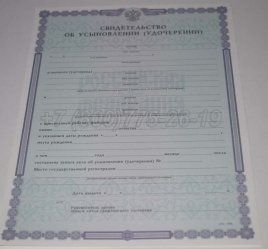 Свидетельство об Усыновлении 2017г во Владивостоке
